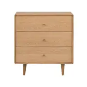 Niche Bedroom Chest of 3 Drawers Wooden Storage Cabinet - Natural