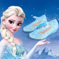 在飛比找蝦皮購物優惠-2020夏季女童涼鞋frozen冰雪奇緣藍色水晶洞洞鞋子兒童