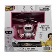 Airborne Hand Drone LED Lights Control with Your Hand USB New Bright Toys Pink