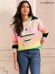 Love & Roses Rainbow Stripe Star Jumper (AD7885) | $90
