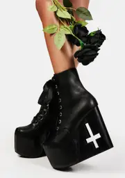 [Trickz N' Treatz] Unholy Ground Platform Wedge Boots