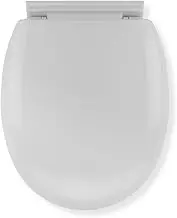 Croydex Hygiene 'N' Clean Anti-Bacterial Toilet Seat Soft Close, Bottom Fix, Resilient Polypropylene Toilet Seat, Universal Adjustable Hinges, White, Oval