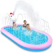 Inflatable Sprinkler Pool 4 in 1 Unicorn Splashing Kiddie Pool 69'' Playmat NIP