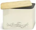 Extra Large Space Saving Vertical Bread Box with Eco Bamboo Cutting Board Lid