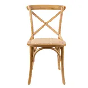 Café Cross Back Dining Chair - Oak/Rattan