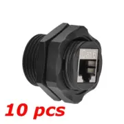 10 Pack - CAT6 RJ45 Outdoor Shielded Waterproof Industrial Panel Mount Coupler