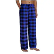 Mens Pajama Pants Christmas Plaid Pj Pants With Pockets Wide Leg Sleep Pants g2024127338 BLUE 2XL