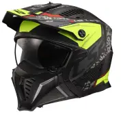 OF606 Drifter Devor Matt Black H-V Yellow Multi Helmet