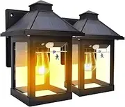 Nodfens 2 Pack Solar Wall Light Outdoor Garden, Solar Security Lights Outdoor Motion Sensor with 3 Modes, IP65 Waterproof Security Lights Outdoor Motion Sensor Solar Powered for Wall Fence Yard Front
