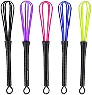 Plastic Whisk Set 5pcs Mini Hair Dye Cream Stirrer Kitchen Mixer Tool Salon Barber Hairdressing Color Whisks Matcha Home Stirring for Coffee Tea Espresso