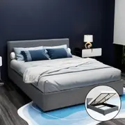 Elwood Storage Queen Bed Frame Grey