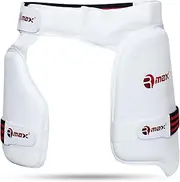 RMAX Lower Body Protection Cricket Thigh Pad Double Inner Thigh Pad Cricket Thigh Guard for Right Hand Batsman (Off-White)