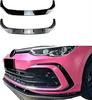 Front Lip Compatible for Volkswagen Golf MK8 GTI GTD GTE R-Line Golf 8 2020-2023 Maxton Style Spoiler Splitter Glossy Black Car Accessories(Carbon Fiber Grain)