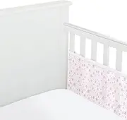 BreathableBaby Breathable Mesh Liner for Cot Beds — Covers 2 Sides — Classic — 3 mm — Twinkle Pink — 2 Panels — Non-Padded Single Layer — Safer Than a Crib Bumper — UK/EU Safety Tested