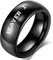 [Generic] Player 1 and Player 2 Ring Titanium Steel Ready Player One Lovers Rings Band