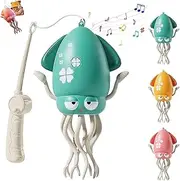 Electric Dancing Octopus Toy, Crawling Dancing Automatic Obstacle Avoidance Octopus Sensor Toy, with Led Lights & Music, Smart Auto-Wiggling, Sensory & Motor Skill Development,Green
