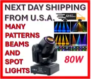 LED MOVING HEAD LIGHT W/DMX Gobo Beam Spot for DJ Perfomance (Bright w/Patterns)