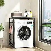 Stackable Laundry Room Shelf for Washing Machine and Dryer Non Perforated Bathroom and Washstand Storage Rack Floor to Ceiling Balcony Rack for Cosmetics and More