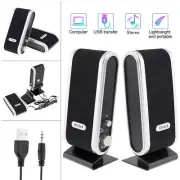 PC Computer Speakers 2.0 Stereo USB 3.5 mm Jack Desktop Laptop Clear Sound