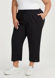 [Taking Shape] Taking Shape Cotton Linen Culotte Size 16 in Black - Plus Size Women's Clothing Black