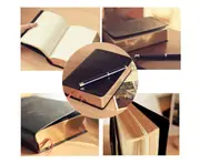 aerkesd Vintage Agenda Planner Thick Paper Notebook Blank Page Diary Journal Stationery-Black White Edge Blank
