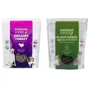 Dog Treat Bundle – Vegan Plant-Based Mini-Sticks & Organic Turkey Jerky Treats