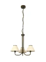 Alana 3 Light Pendant in Bronze with Natural Linen Shade