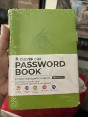 Clever Fox Contact, Address, Password Book w/ tabs - Medium ~5.3x7.7″ Lime Green