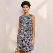 Boden Smocked Waist Sleeveless Mini Dress with pockets 4R