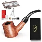 Rosewood Tobacco Pipe Set, Classic Pipe with Flat Bottom Design, Handmade Pip...