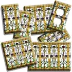 STAINED GLASS STYLE ROSE FLOWER LIGHT SWITCH OUTLET WALL PLATE FLORAL ROOM DECOR