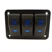 Car 3 Gang Toggle Rocker Switch Panel LED Light ON-OFF Boat Truck Marine 12V-24V (for: Opel)