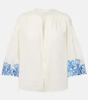 [Velvet] Velvet Blake embroidered cotton blouse AU 16 white