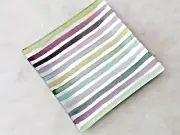 FRINGE Studio Square Glass Tray Trinket Dish Silver/Striped 4 1/2'' New