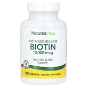 NaturesPlus, Sustained Release Biotin, 10,000 mcg, 90 Tablets