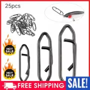 25pcs Stainless Steel Fishing Power Clips Quick Lure Change Snaps S/M/L VN