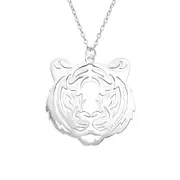 Laser Cut Silver Tiger Necklace