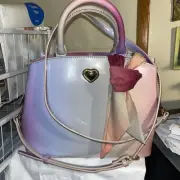 Betsey Johnson Gigi Pastel Faux Patent Leather Triple Entry Satchel Shoulder Bag