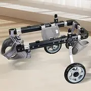 Dog Wheelchair Small，Medium Doggie Walking Device with 2 Wheels, Black Disabled Cat Wheelchair, Adjustable Rehabilitation Pet Carts for Small Medium Dogs(X-Small)