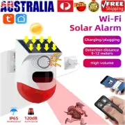 Solar Alarm Light Wireless PIR Motion Sensor Detector Strobe Lamp Home Security