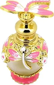 Gatuida Vintage Refillable Perfume Bottle with Dragonfly Cap Elegant Essential Oil Dropper for Fragrance Lotion and Aromatherapy for Dresser Decoration