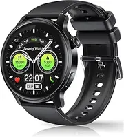 Goodatech Smart Watch for Men Women,Phone Call Smartwatch,IP68 Waterproof,Fitness Tracker, Pedometer,Message Notification,Music Player, Compatible with iOS Android Phones (Black)