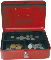 Cathedral 25 cm 10-Inch Value Metal Cash Box - Red