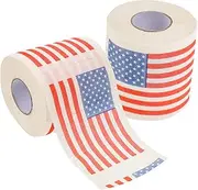 Ipetboom Toilet Paper Rolls American Flag Printed Soft Tissue Paper Safe for Skin