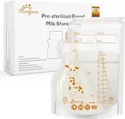 Mumgaroo Breastmilk Storage Bag Freezer, 8.5 OZ / 100 Pcs Breast Milk Storage Bags Freezer with Double Zip Lock, Self Standing, Pre-Sterilized Milk Storage Bags Breastmilk, Space Saving Flat Profile