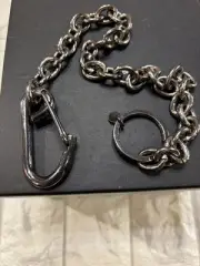 Silver Wallet Chain Carabiner Clip Metal Chain 65cm