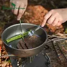 New Titanium Frying Pan Outdoor Camping Skillet with Folding Handles & Lid