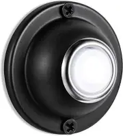 Dreyoo round Metal Doorbell Push Button, Black Wired Lighted up LED Doorbell