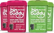 Bin Buddy Citrus & Berry Variety Pack, 450g, 4 Pack, Bin Freshener Deodoriser Powder, Leaves Your Bin Smelling Great, Suitable for Indoor and Outdoor Bins