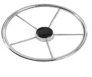 Whitecap S-9001 Destroyer Steering Wheel, Stainless, 13-1/2" Diameter, 22? Dish